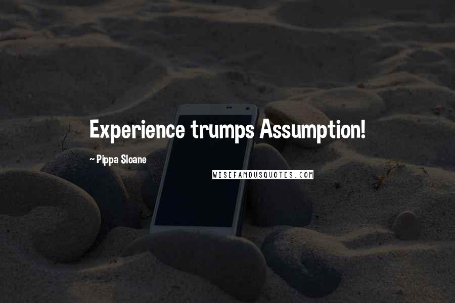 Pippa Sloane Quotes: Experience trumps Assumption!