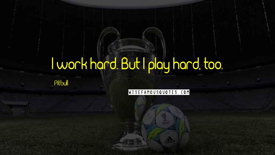 Pitbull Quotes: I work hard. But I play hard, too.