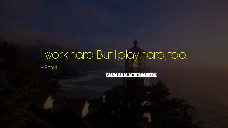 Pitbull Quotes: I work hard. But I play hard, too.