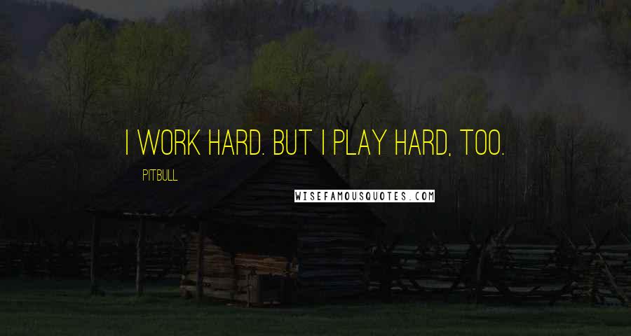 Pitbull Quotes: I work hard. But I play hard, too.