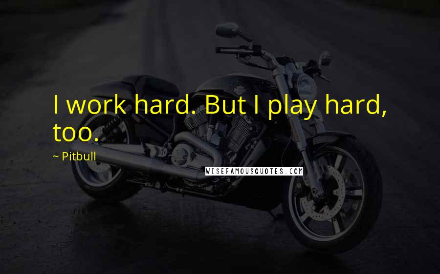 Pitbull Quotes: I work hard. But I play hard, too.