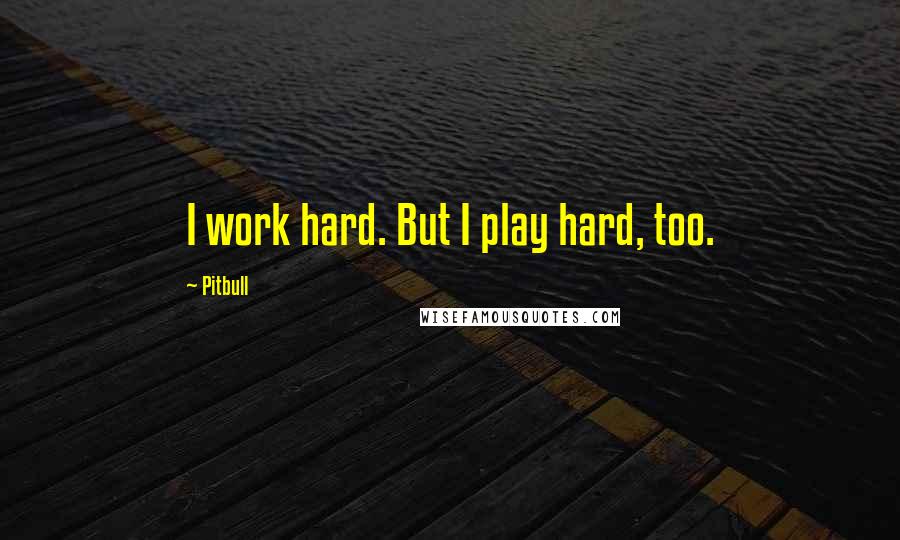 Pitbull Quotes: I work hard. But I play hard, too.