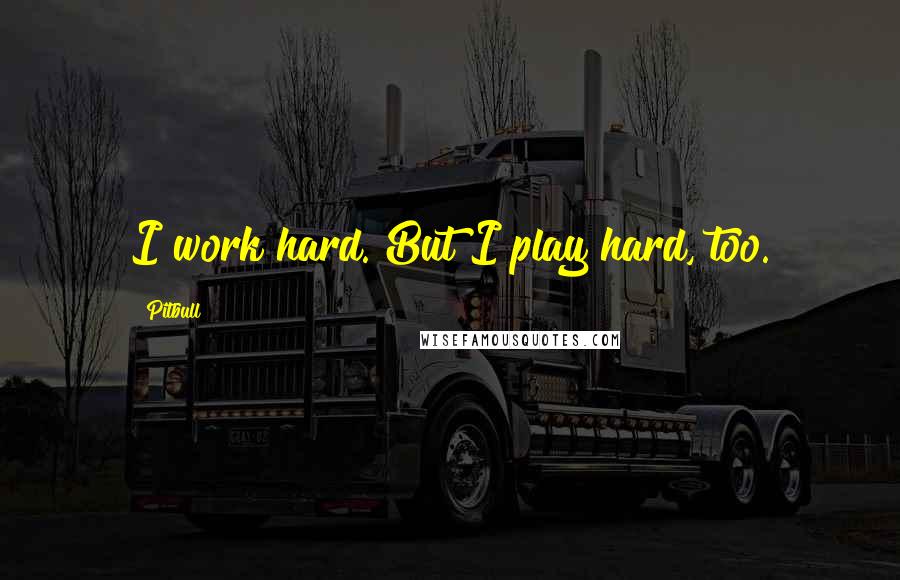 Pitbull Quotes: I work hard. But I play hard, too.