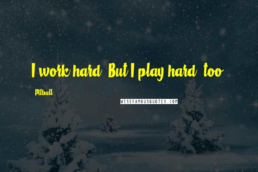 Pitbull Quotes: I work hard. But I play hard, too.