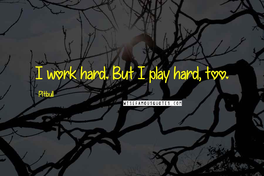 Pitbull Quotes: I work hard. But I play hard, too.