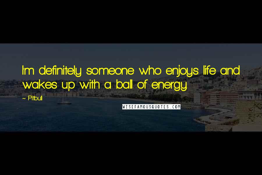 Pitbull Quotes: I'm definitely someone who enjoys life and wakes up with a ball of energy.