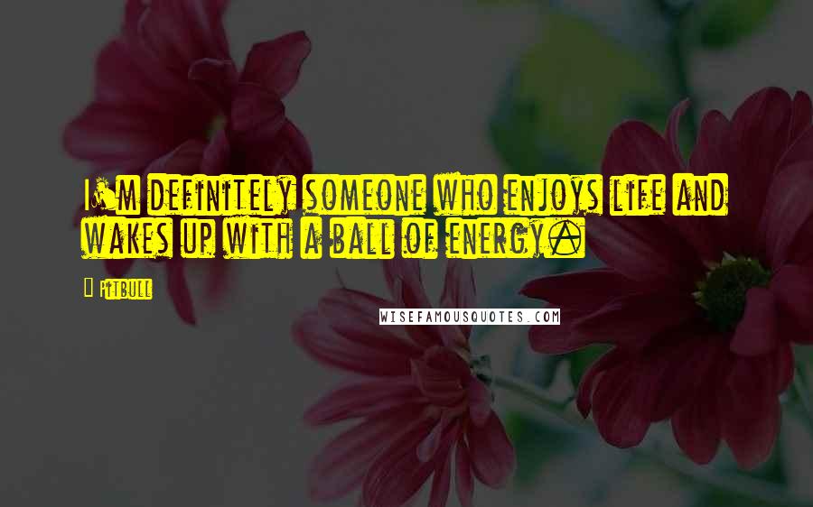 Pitbull Quotes: I'm definitely someone who enjoys life and wakes up with a ball of energy.
