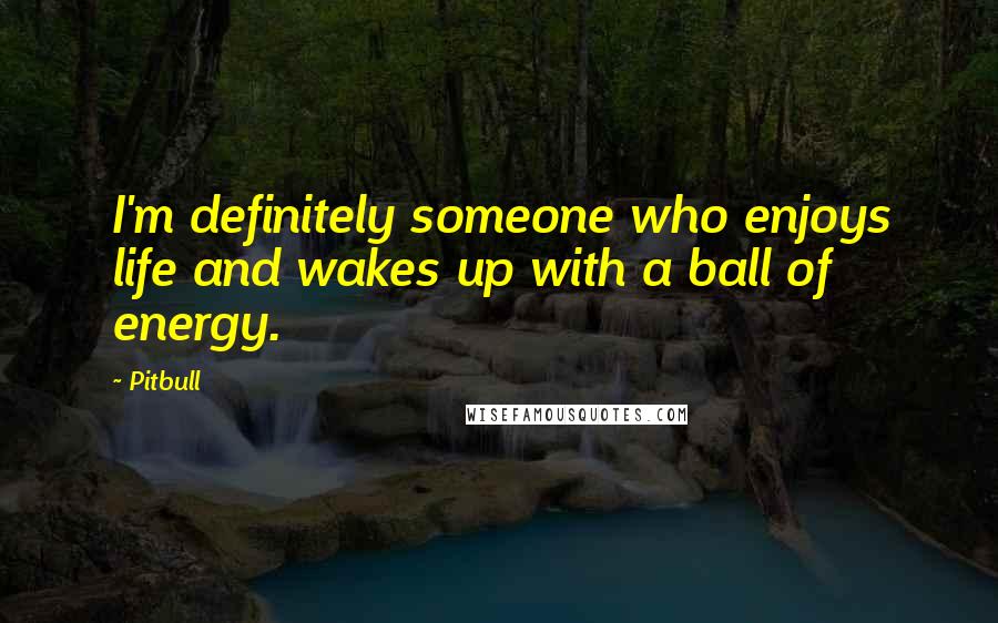 Pitbull Quotes: I'm definitely someone who enjoys life and wakes up with a ball of energy.