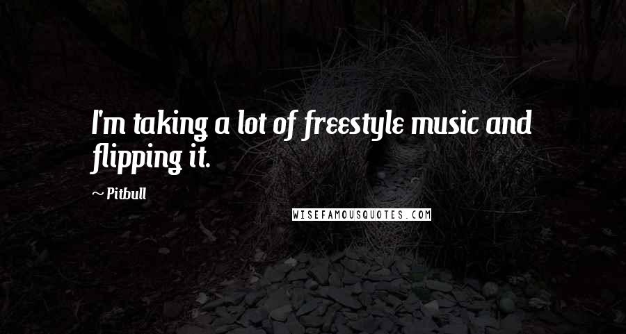 Pitbull Quotes: I'm taking a lot of freestyle music and flipping it.