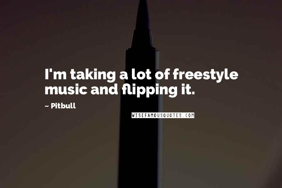 Pitbull Quotes: I'm taking a lot of freestyle music and flipping it.