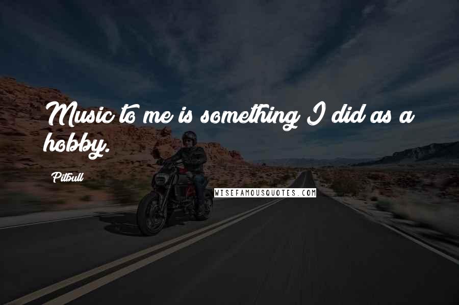 Pitbull Quotes: Music to me is something I did as a hobby.