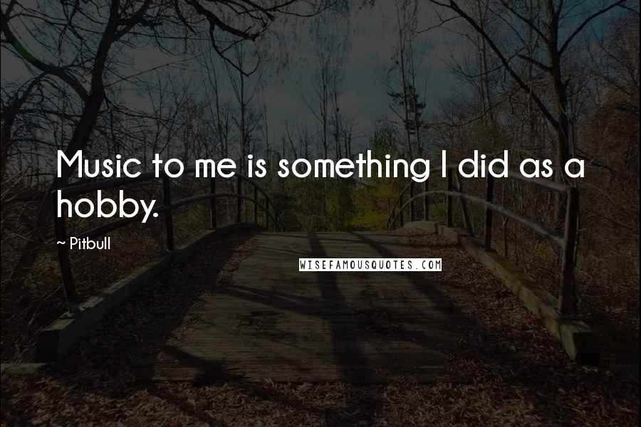 Pitbull Quotes: Music to me is something I did as a hobby.