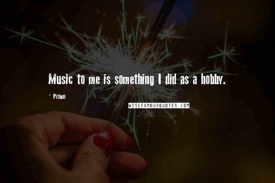 Pitbull Quotes: Music to me is something I did as a hobby.