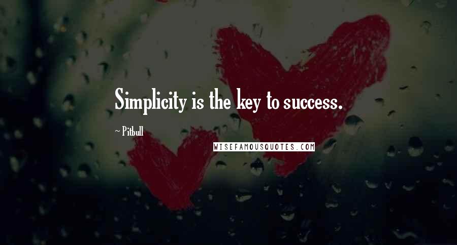 Pitbull Quotes: Simplicity is the key to success.