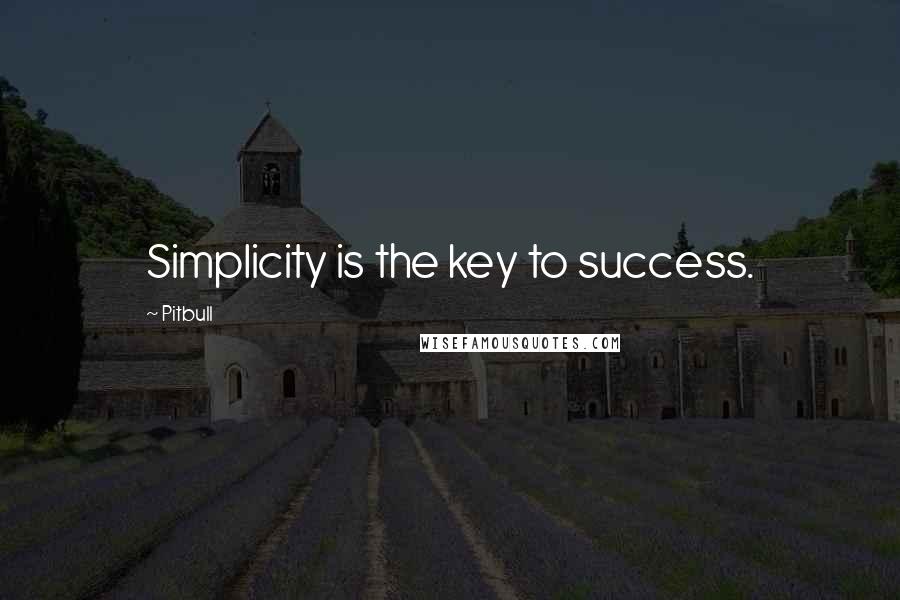 Pitbull Quotes: Simplicity is the key to success.