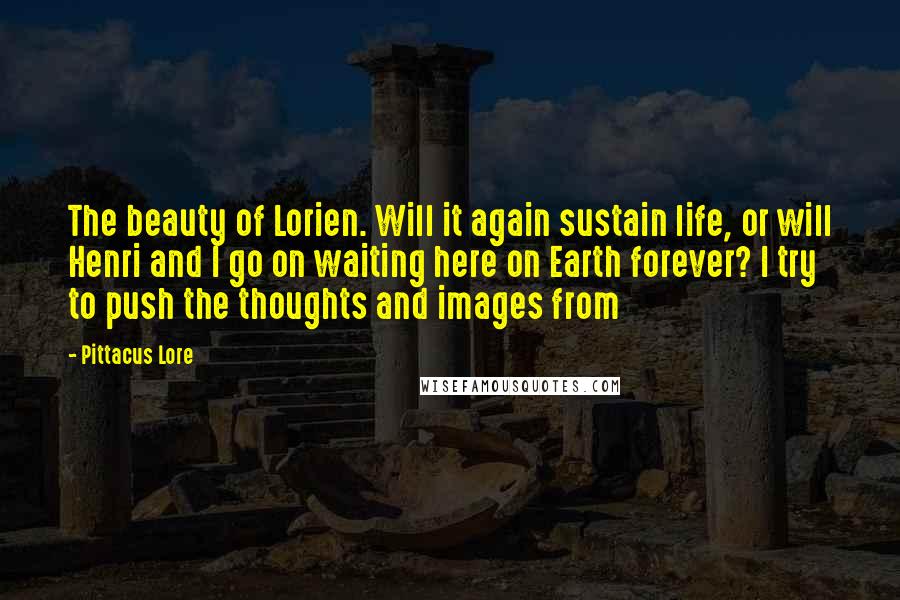 Pittacus Lore Quotes: The beauty of Lorien. Will it again sustain life, or will Henri and I go on waiting here on Earth forever? I try to push the thoughts and images from