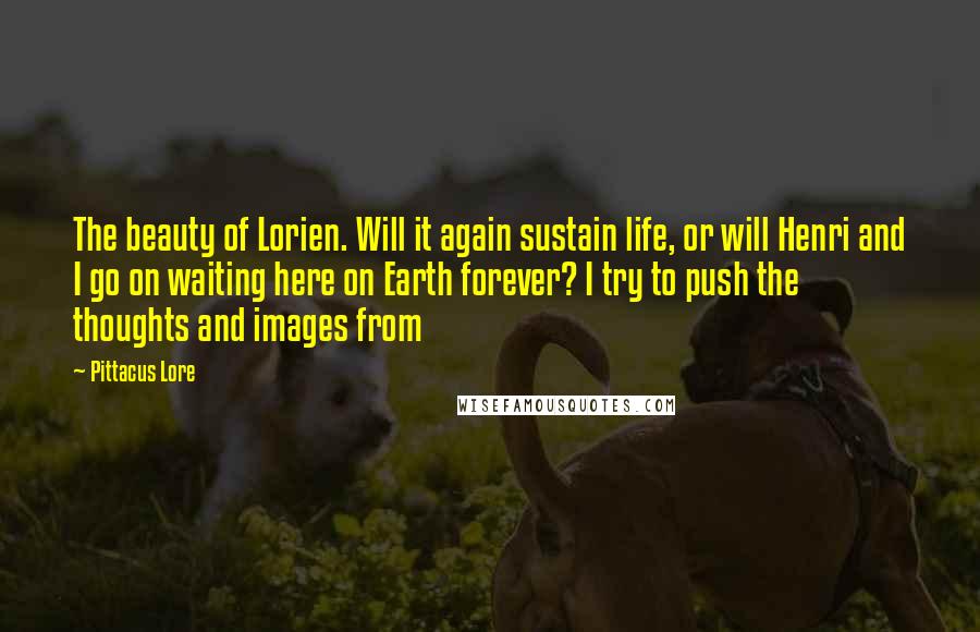 Pittacus Lore Quotes: The beauty of Lorien. Will it again sustain life, or will Henri and I go on waiting here on Earth forever? I try to push the thoughts and images from