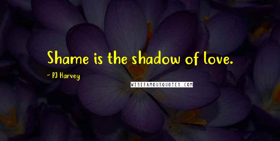 PJ Harvey Quotes: Shame is the shadow of love.
