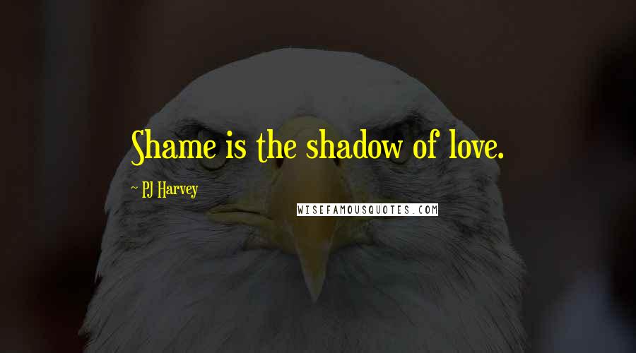 PJ Harvey Quotes: Shame is the shadow of love.