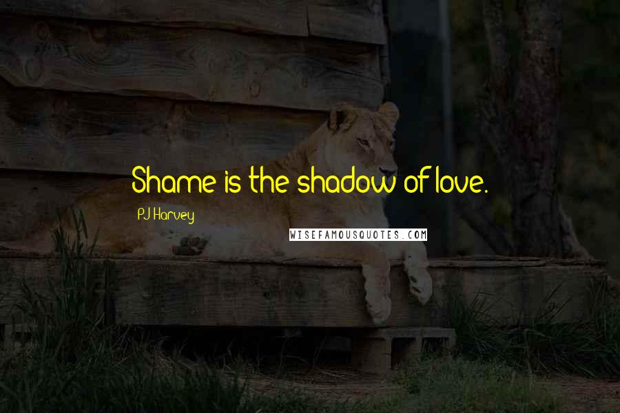 PJ Harvey Quotes: Shame is the shadow of love.