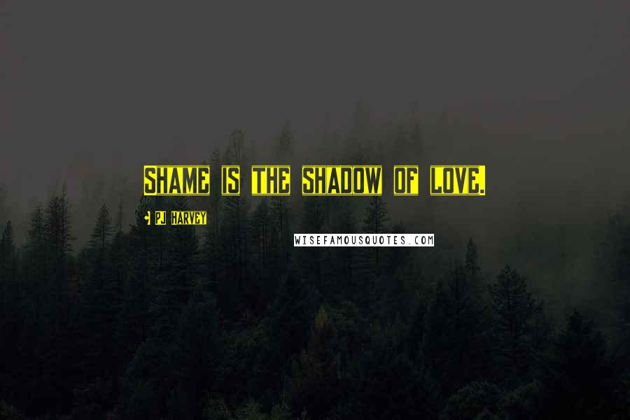 PJ Harvey Quotes: Shame is the shadow of love.