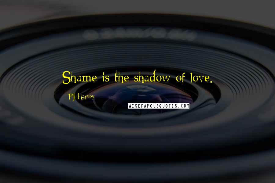 PJ Harvey Quotes: Shame is the shadow of love.