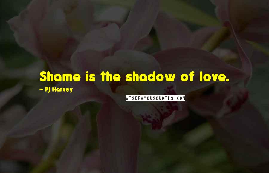 PJ Harvey Quotes: Shame is the shadow of love.