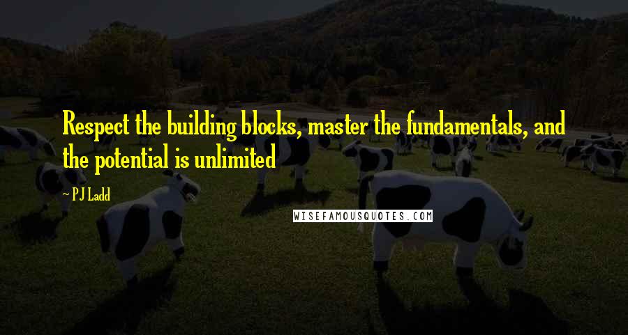 PJ Ladd Quotes: Respect the building blocks, master the fundamentals, and the potential is unlimited
