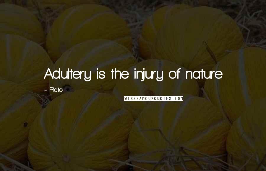 Plato Quotes: Adultery is the injury of nature.