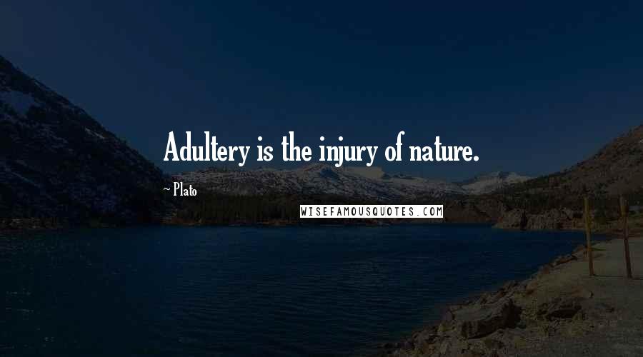 Plato Quotes: Adultery is the injury of nature.