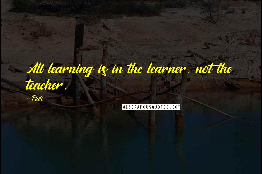 Plato Quotes: All learning is in the learner, not the teacher.