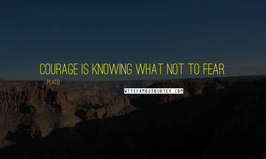 Plato Quotes: Courage is knowing what not to fear.