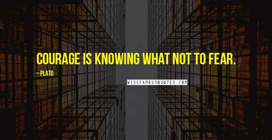 Plato Quotes: Courage is knowing what not to fear.