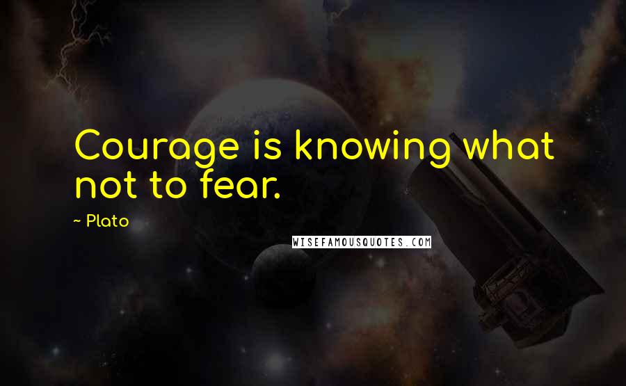 Plato Quotes: Courage is knowing what not to fear.