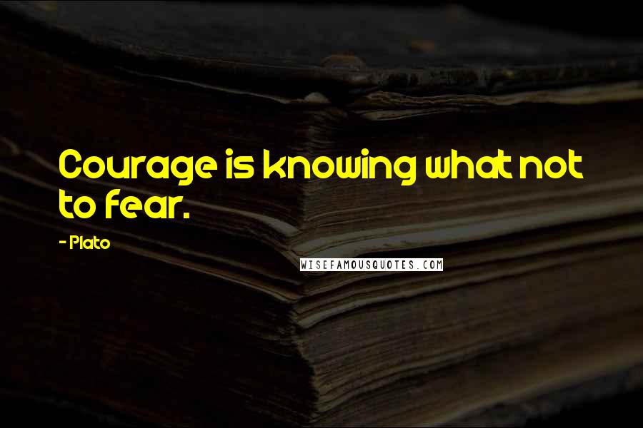 Plato Quotes: Courage is knowing what not to fear.