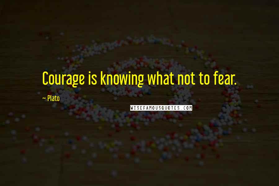 Plato Quotes: Courage is knowing what not to fear.