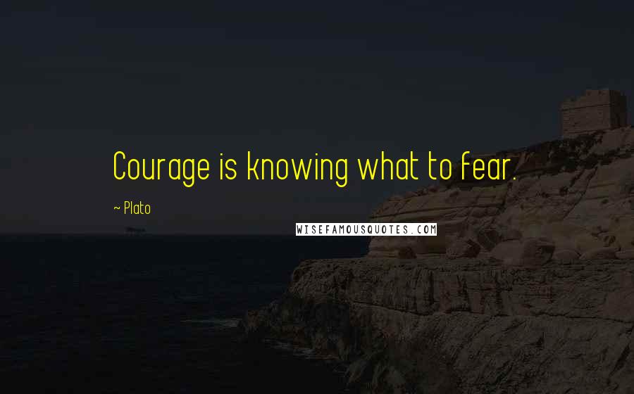 Plato Quotes: Courage is knowing what to fear.