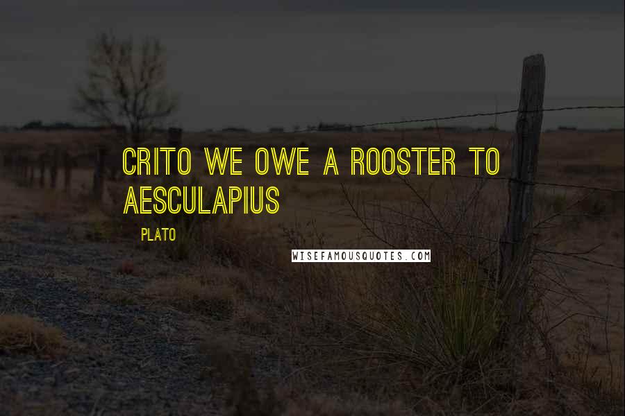 Plato Quotes: Crito we owe a rooster to Aesculapius