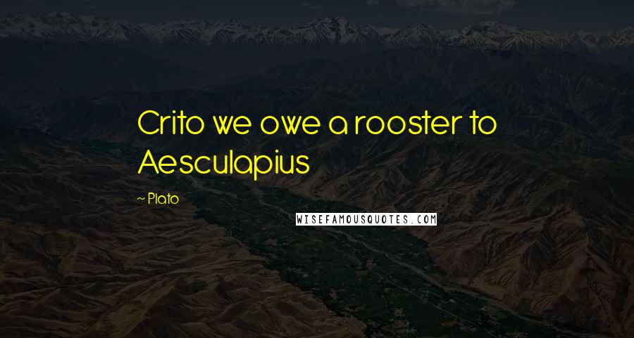 Plato Quotes: Crito we owe a rooster to Aesculapius