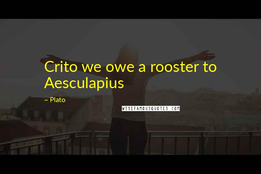 Plato Quotes: Crito we owe a rooster to Aesculapius