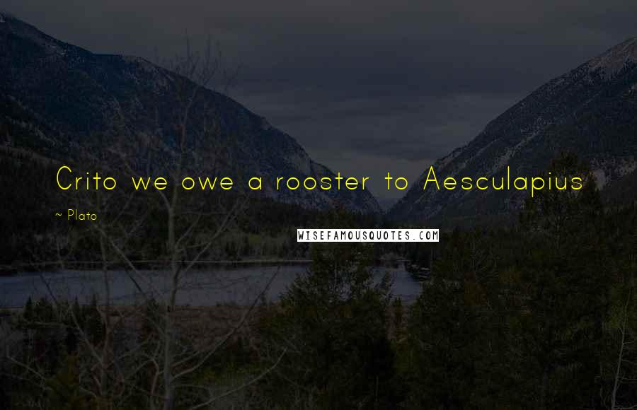 Plato Quotes: Crito we owe a rooster to Aesculapius