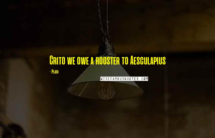 Plato Quotes: Crito we owe a rooster to Aesculapius