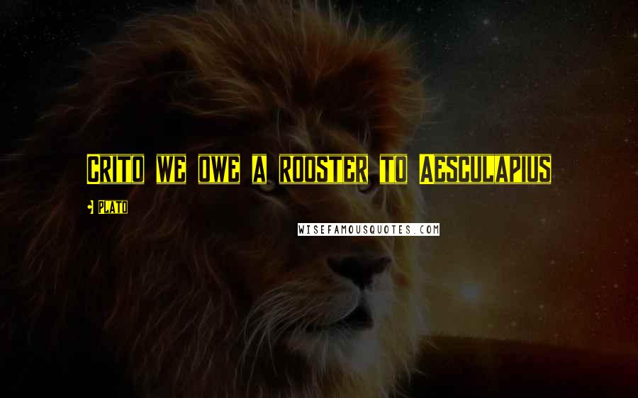 Plato Quotes: Crito we owe a rooster to Aesculapius