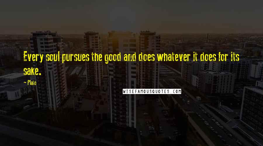 Plato Quotes: Every soul pursues the good and does whatever it does for its sake.