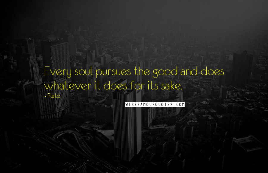 Plato Quotes: Every soul pursues the good and does whatever it does for its sake.