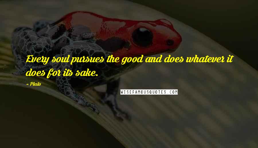 Plato Quotes: Every soul pursues the good and does whatever it does for its sake.