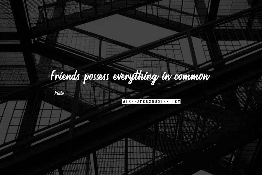 Plato Quotes: Friends possess everything in common.