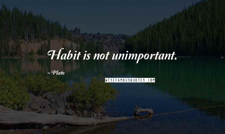 Plato Quotes: Habit is not unimportant.