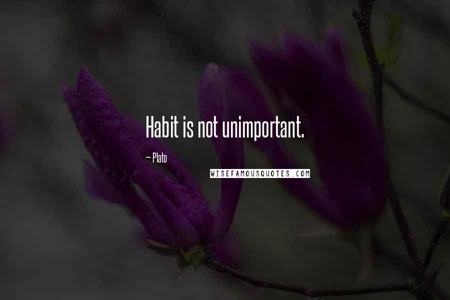 Plato Quotes: Habit is not unimportant.