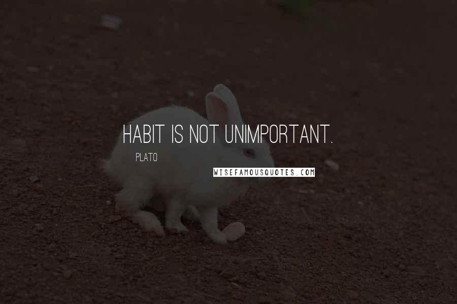 Plato Quotes: Habit is not unimportant.